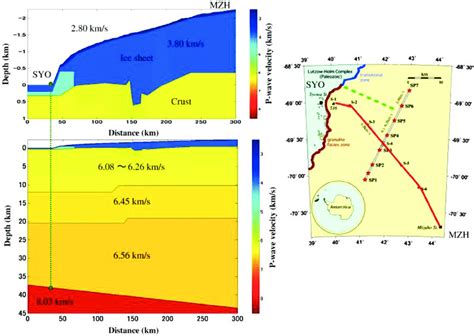 Left P Wave Velocity Model Of The Crust Uppermost Mantle And The