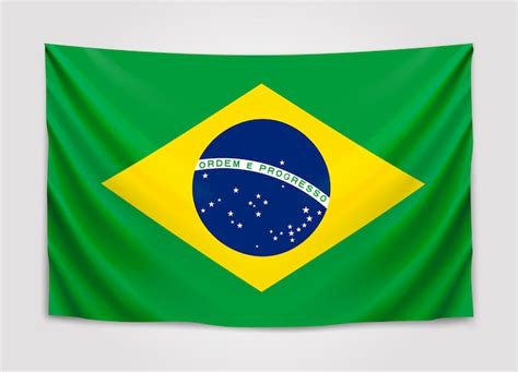 Premium Vector Hanging Flag Of Brazil Federative Republic Of Brazil