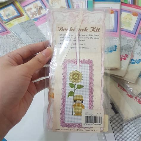 Cross Stich Kit Sunflower Bookmark Pastel Hobbies Toys Stationary