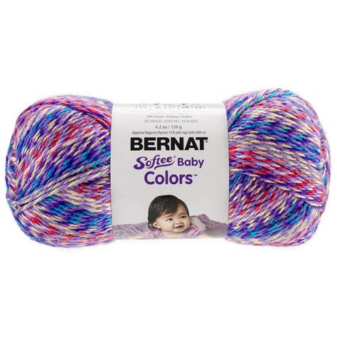 Bernat Acrylic Softee Baby Colors Yarn (120g / 4.25 oz), Pink Rainbow ...