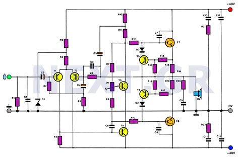 Audio Power Schematic Amplifier Circuit Schematic Audio