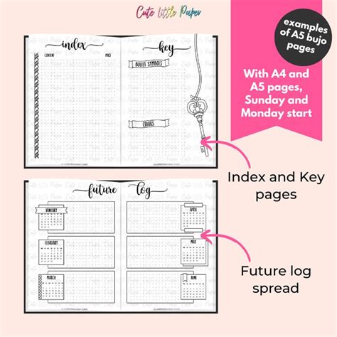 Mod Le De Bullet Journal Plus De Pages De Pdf Imprimable A