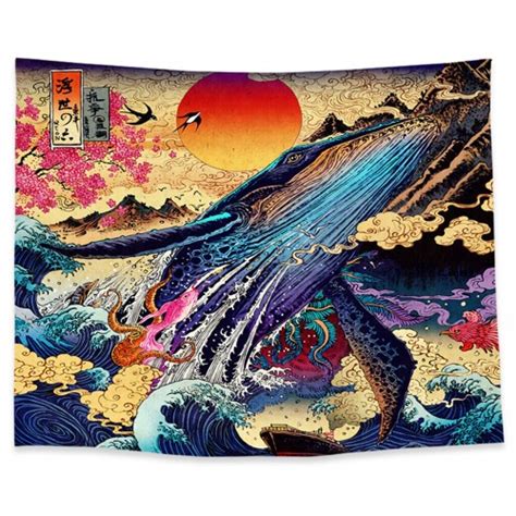 Ulticool Walvis Art Kunst Japan Wandkleed X Cm Groot