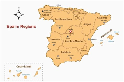 Map Of Spain with Regions and Capitals | secretmuseum