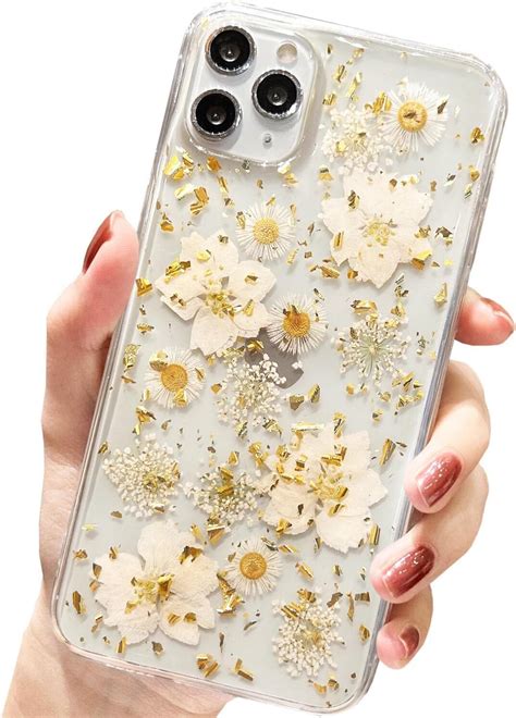 Amart F R Iphone Pro Max H Lle Blumen Durchsichtig Echte