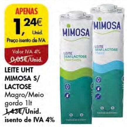 Promo O Leite Uht Mimosa S Lactose Magro Meio Em Pingo Doce