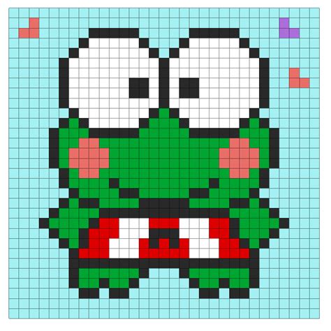 Sanrio Keroppi 2d Pixel Art Pix Brix Pixel Art Pixel Drawing Pixel Art Pattern