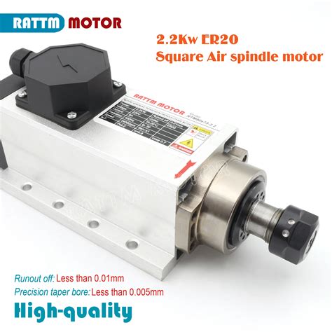 EU No Tax Quality 2 2KW 220V 24000rpm 400Hz Square Air Cooled Spindle