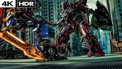 Transformers 3 Dark Of The Moon Optimus Prime Vs Sentinel Prime Fight Scene 4k Hdr