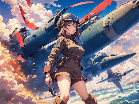 Premium AI Image | world war in anime