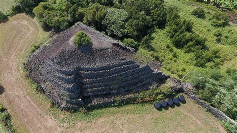 Basalt Pyramid On Pico Island Azores Aerial View Nera Stelliger