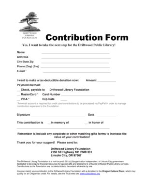 contribution form fill  sign printable template