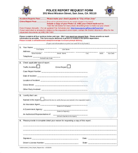 Sample Police Report Template 11 Free Word Pdf Documents Download