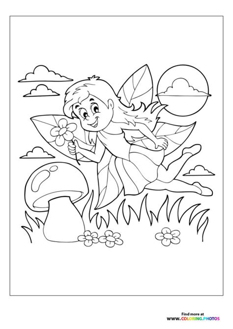 Fairy flying - Coloring Pages for kids