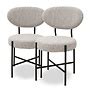 EICHHOLTZ Dining chair Vicq Set of 2 Bouclé grey Wilhelmina Designs