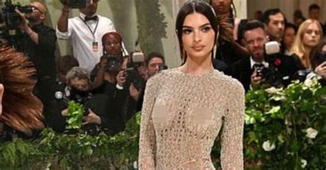 Emily Ratajkowski Stuns In A Partially Sheer Gown At Met Gala