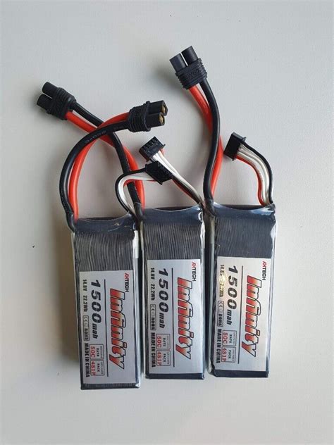 3 X Infinity Ahtech 22 2Wh 1500mAh 4S1P 14 8V 50C LiPo Drone Battery