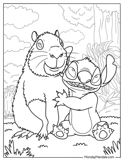 Printable Capybara Coloring Pages 2025