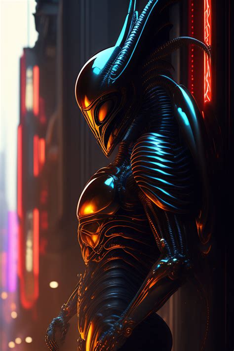 Lexica Alien Xenomorph Male Biomechanical Full Body Cinematic Style