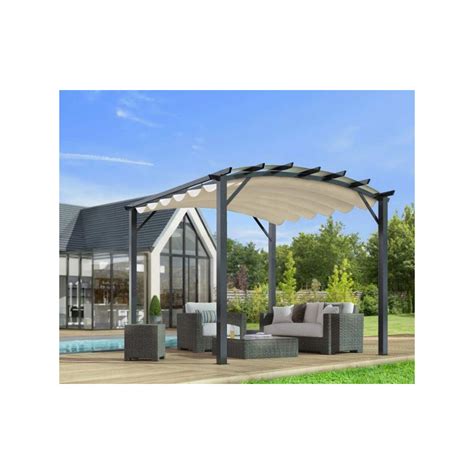 Habrita Foresta Pergola Arche Aluminium Acier Gris M Toiture