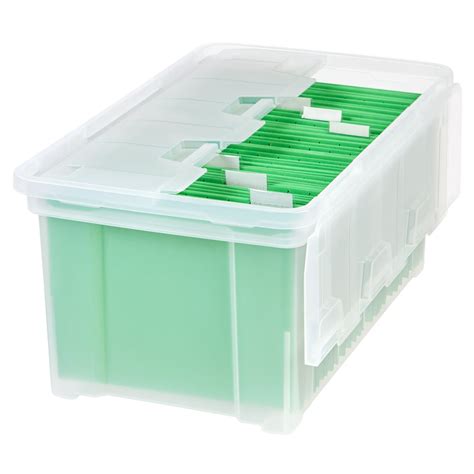 Iris Usa Letter Legal Size Wing Lid File Box Clear