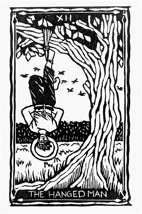 The Hanged Man Linocut Print R Tarot