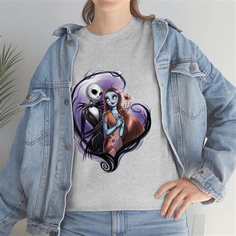 A Nightmare Before Christmas Jack And Sally Valentine Tee Shirt Love