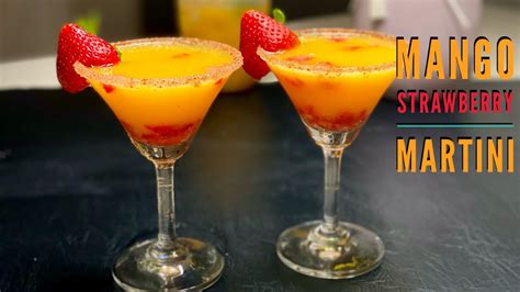 Mango Strawberry Martini Martini Recipes Mango Martini Recipe How To Make A Strawberry