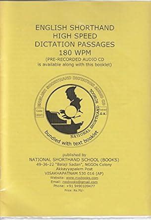 Buy ENGLISH SHORTHAND HIGH SPEED DICTATION PASSAGES 180 WPM AP1 Book