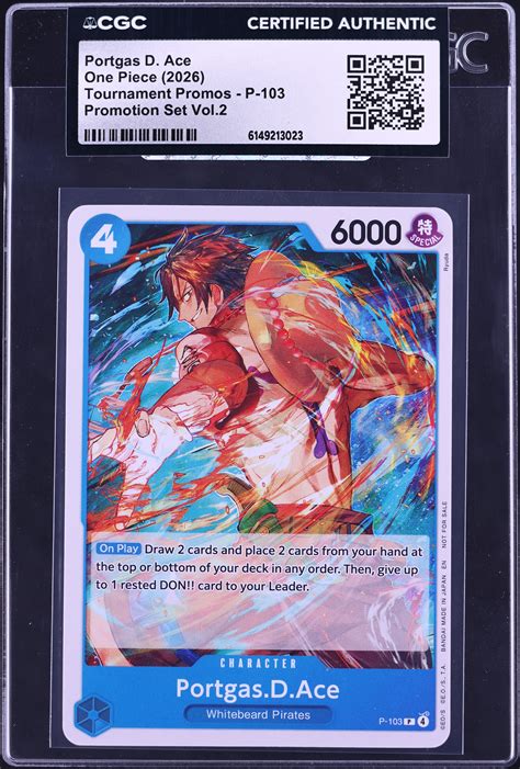 2026 One Piece Tournament Promos Promotion Set Vol.2 Portgas D. Ace #P