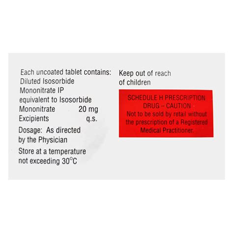 Mono Isordil 20mg Tablet 10 S Price Uses Side Effects Netmeds