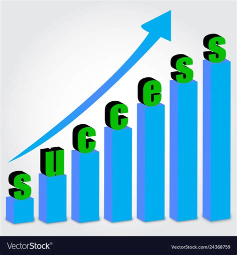 Growth chart success Royalty Free Vector Image