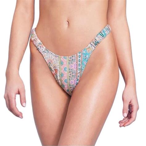 Women S Scrunchie Side Tab High Leg Extra Cheeky Bikini Bottom Wild