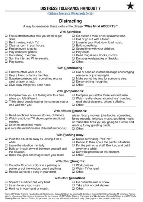 Distress Tolerance Dbt Worksheets Dbt Distress Tolerance Res