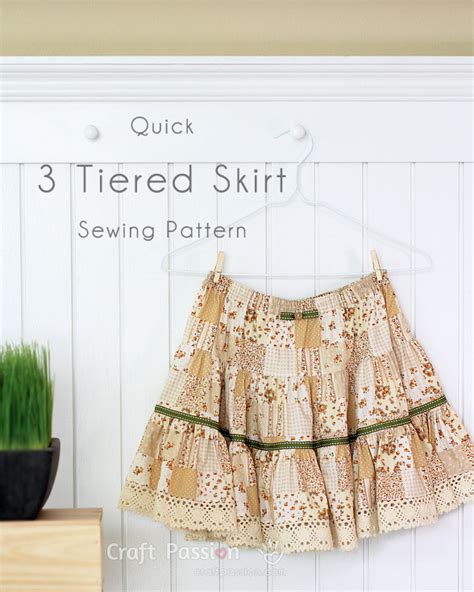 Quick 3 Tiered Skirt Free Sewing Pattern Craft Passion