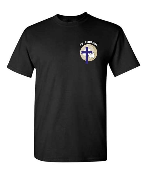 Cotton Short Sleeve T Shirt Logo 2 Printed St Ambrose Catholic