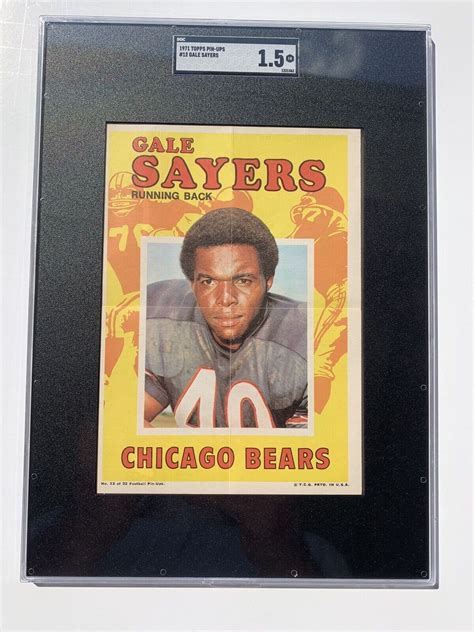 1971 Gale Sayers HOF Topps Pin Ups SGC EBay