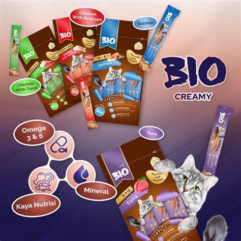 Jual BIO CREAMY MEO CREAMY CAT TREAT SNACK CEMILAN KUCING BASAH 4 Pcs X