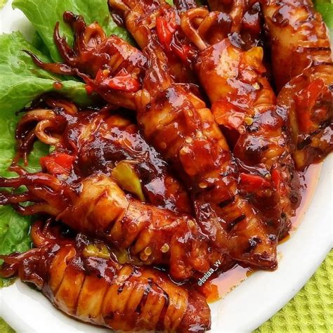 resep cumi asam manis ala resto  empuk  enak banget hot