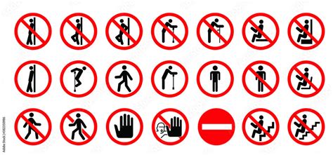 Stockvector Caution Signboard Safety Icon Do Not Lean On Door Glass