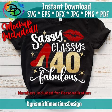 Sassy Classy Fabulous Svg Birthday Shirt High Heel Lips Etsy