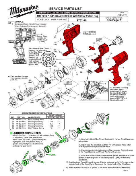 Milwaukee M18chiwf34 Spare Parts