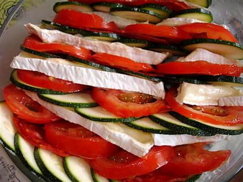 Recette De Tian De Courgettes Tomates Chorizo Et Camembert