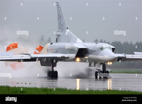 Tu-22M-3 strategic bomber of Russian Air Force landing, Kubinka, Russia ...