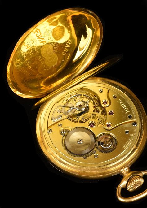 OROLOGIO DA TASCA IN ORO GIALLO ZENITH Doppia Cassa In Oro 18 Kt