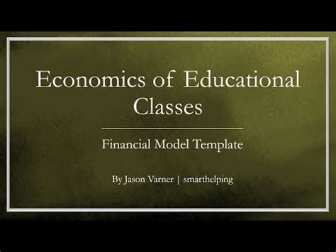 Smarthelping Financial Model Templates By Jason Varner Educational