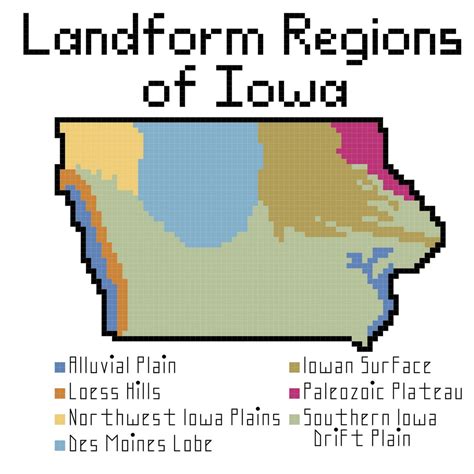 Iowa Landform Regions Cross Stitch Pdf Pattern Download Etsy