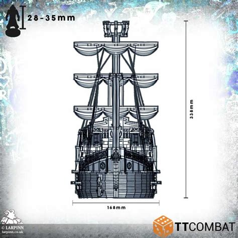 Tabletop Scenics Patrician Galleon Mdf Terrain Rpg Scenery Boat