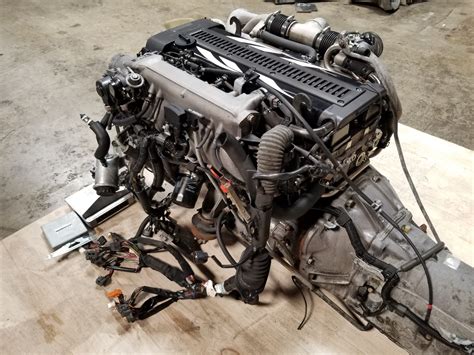 1JZGTE Non-VVTi Twin Turbo Engine with Automatic Transmission Complete Swap Toyota Soarer JZZ30 ...