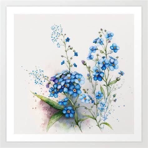 Shop Blue Flowers Art Print By Vanoverdesigns On Society6 Blue